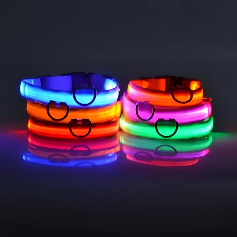 Dogs and Cats LED Night Safety Flashing Glow in the Dark Leash Luminous Fluorescent Dog Accessories Collar